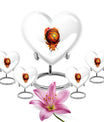 10-Inch heart-shaped basketball urn with gramophone theme engraving, aluminium memorial forever urn for ashes