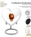 10-Inch heart-shaped basketball urn with gramophone theme engraving, aluminium memorial forever urn for ashes