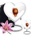 10-Inch heart-shaped basketball urn with gramophone theme engraving, aluminium memorial forever urn for ashes