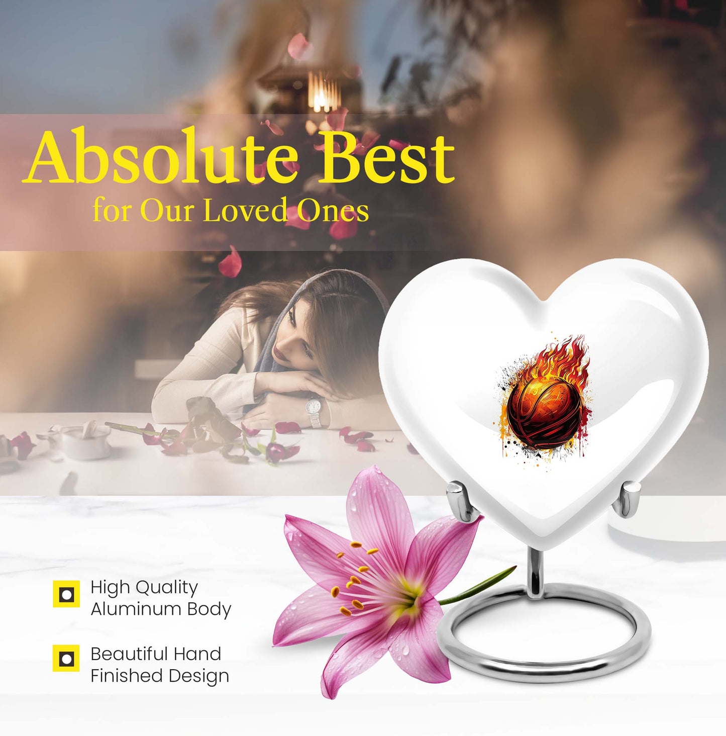 baskteball design cremation dad urn