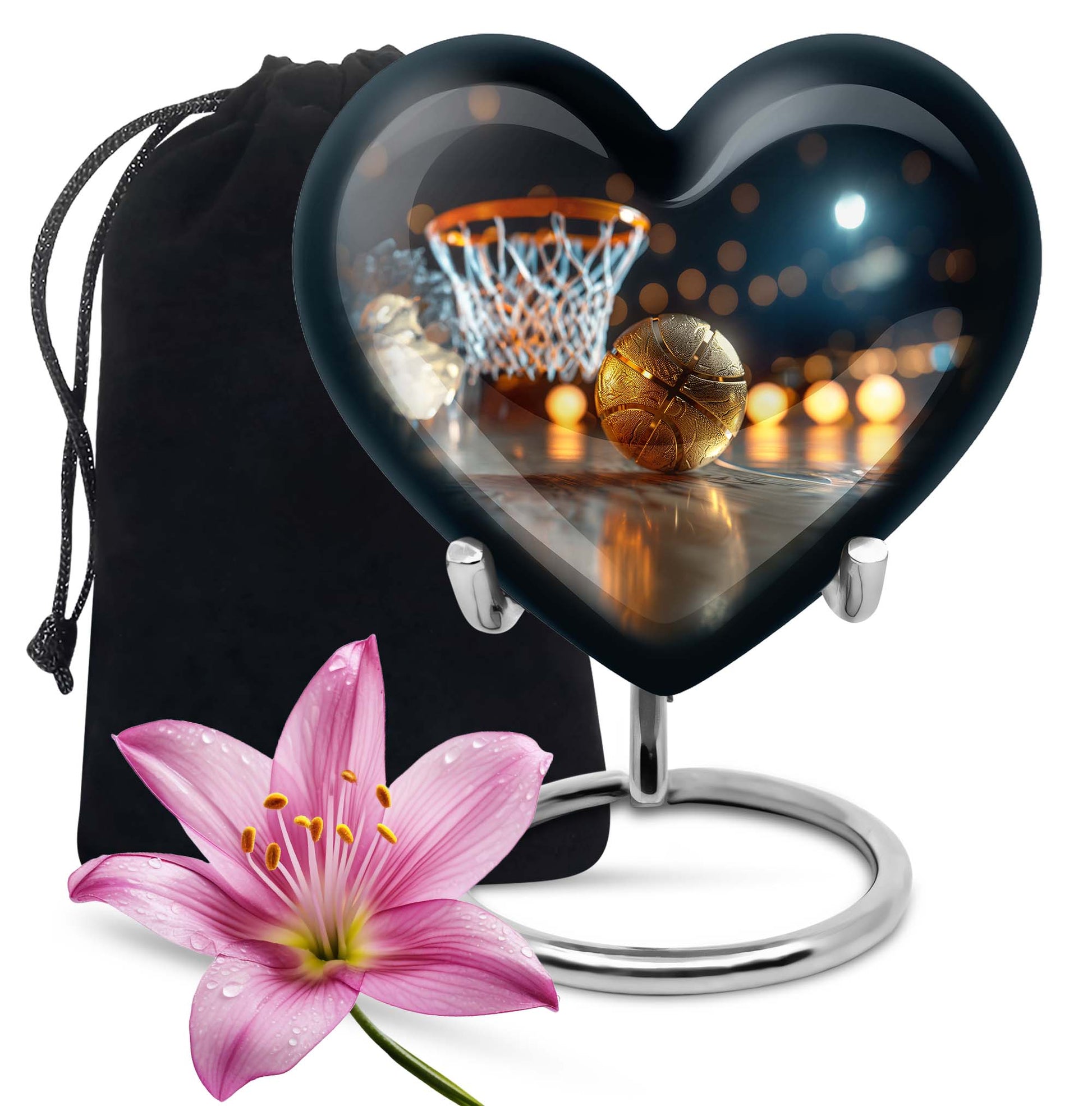 10 inch heart-shaped basketball urn 