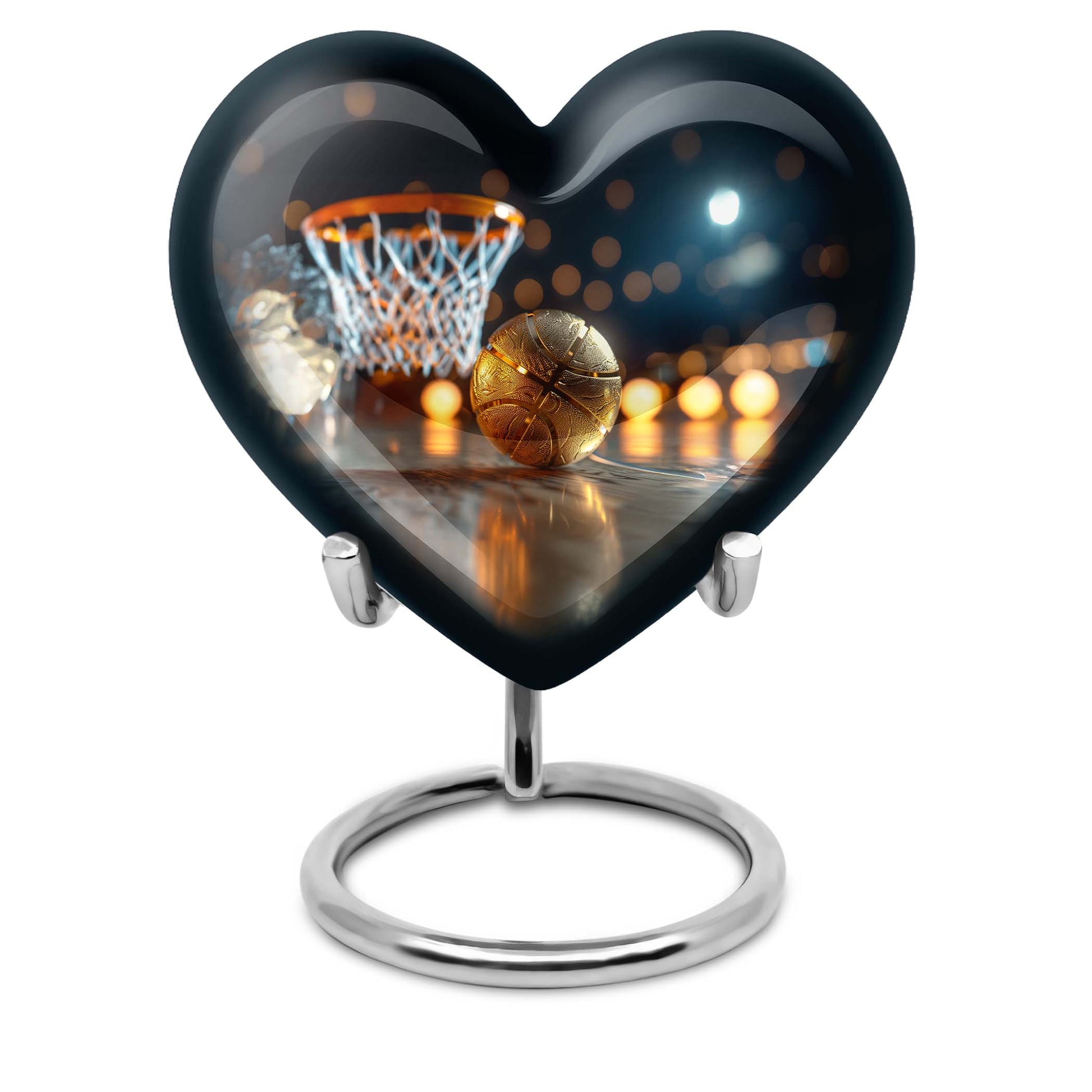 10 inch heart-shaped basketball urn 
