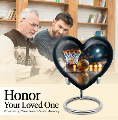 10 inch heart-shaped basketball urn 