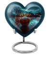 Large 10-inch Basketball Themed Heart-Shaped Memorial Urn for Men's Ashes