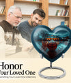 Large 10-inch Basketball Themed Heart-Shaped Memorial Urn for Men's Ashes