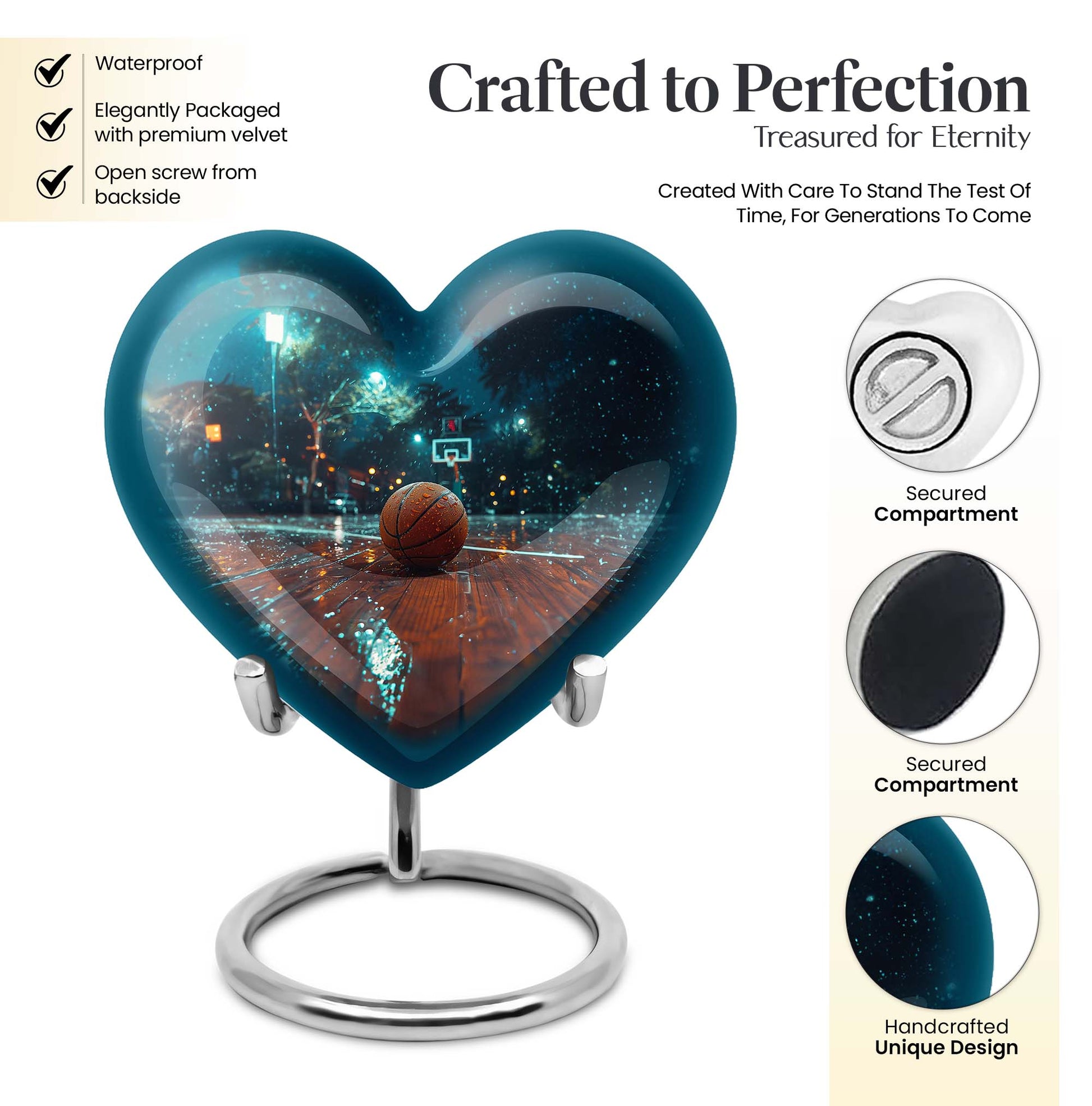 10-inch Heart-shaped Basketball Urn, Gramophone 
