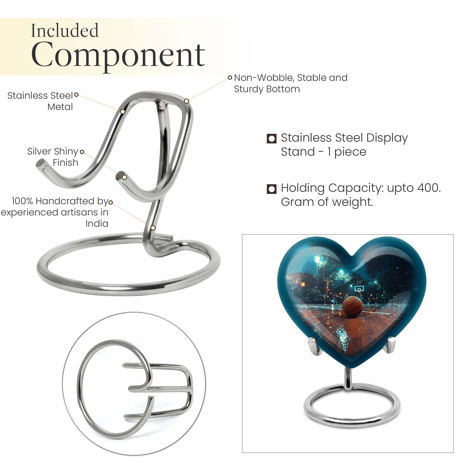 10-inch Heart-shaped Basketball Urn, Gramophone 