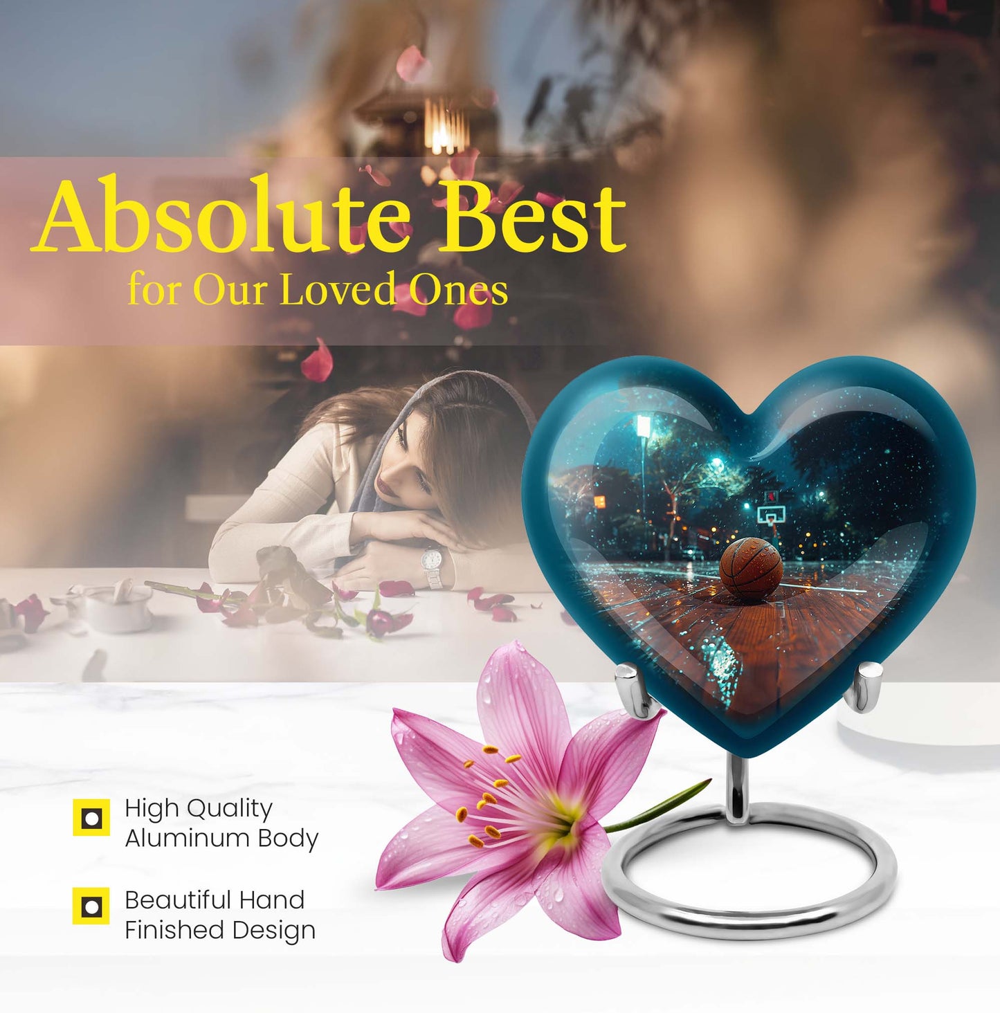 10-inch Heart-shaped Basketball Urn, Gramophone 