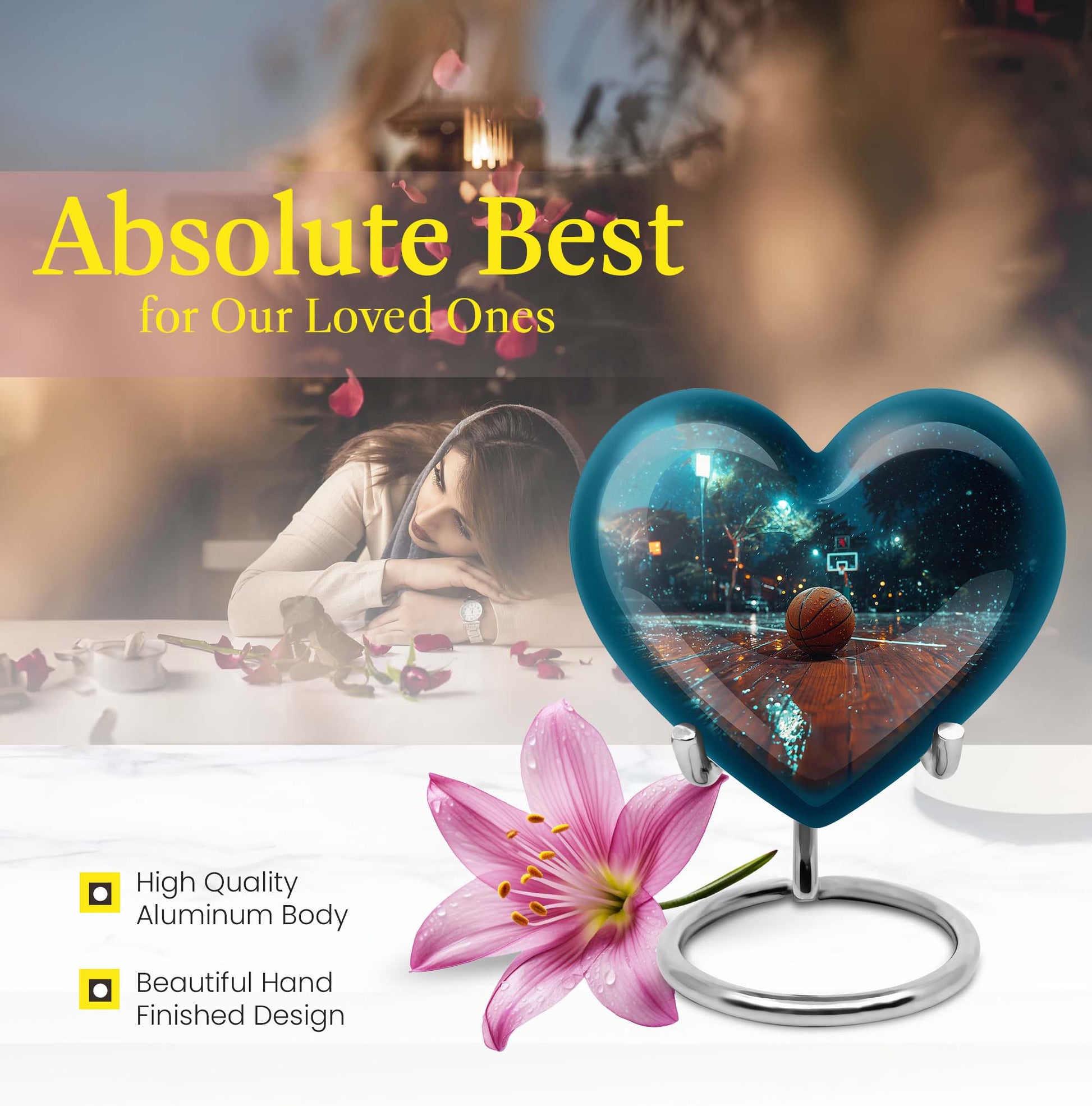 10-inch Heart-shaped Basketball Urn, Gramophone 