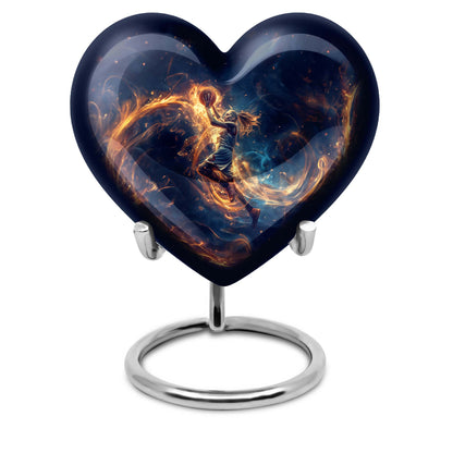 heart shaped basketball urn