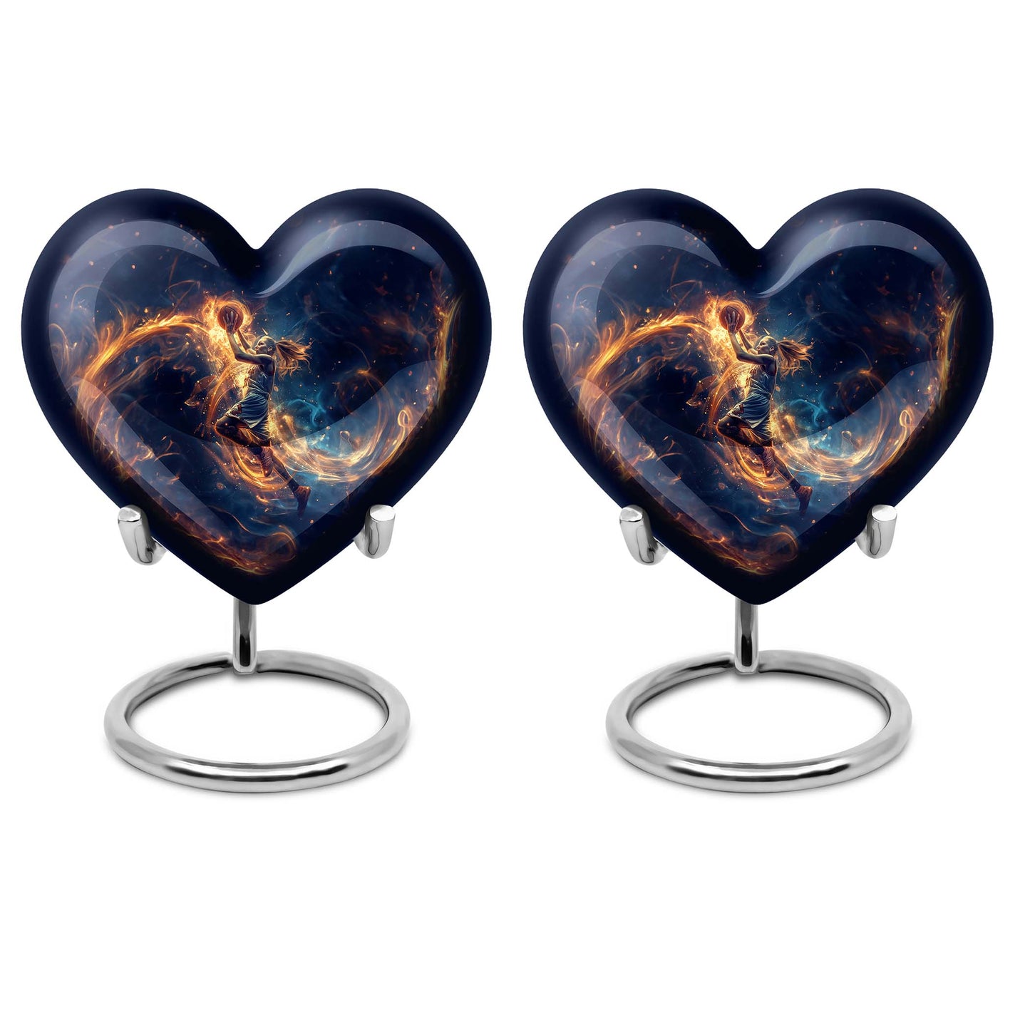 heart shaped basketball urn