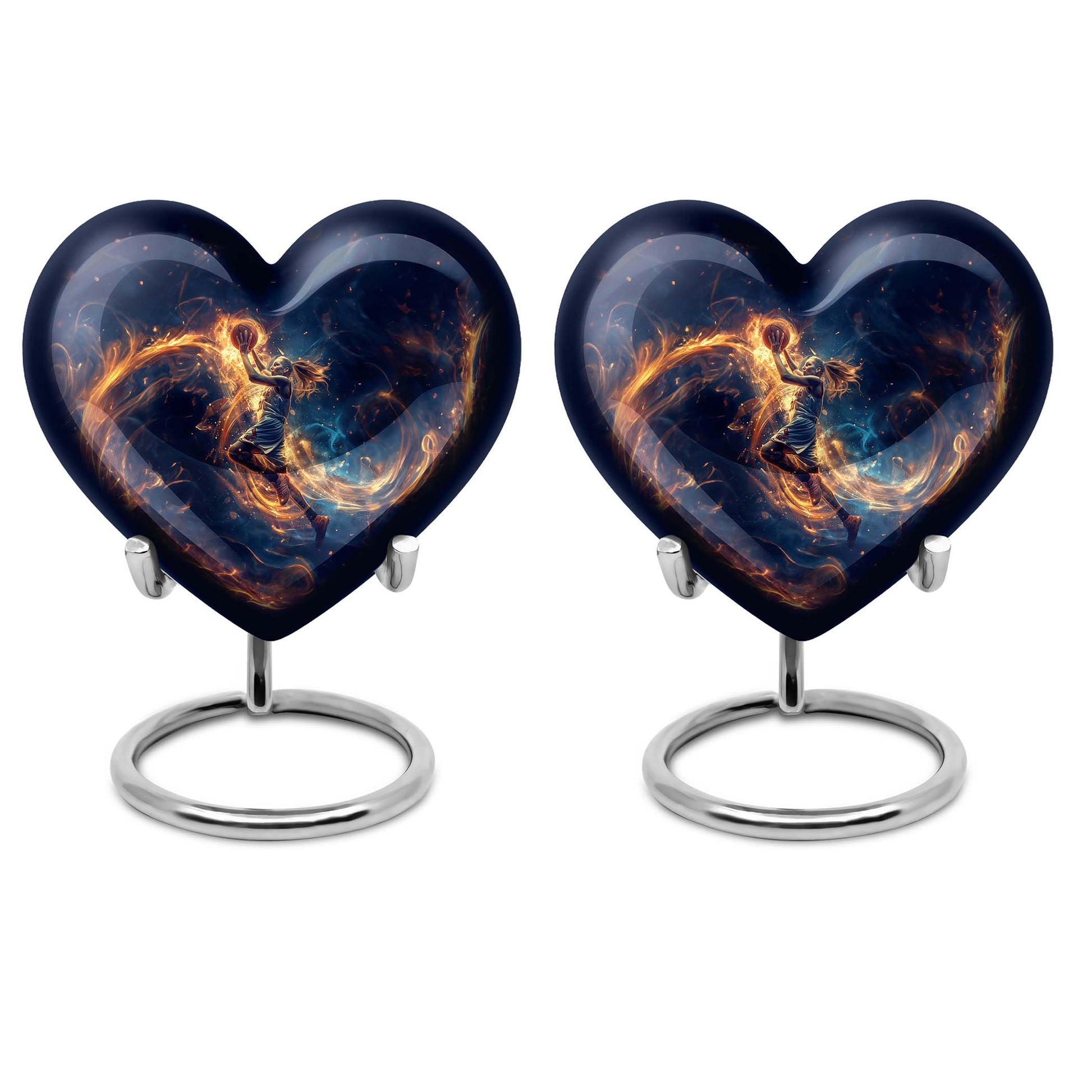 heart shaped basketball urn