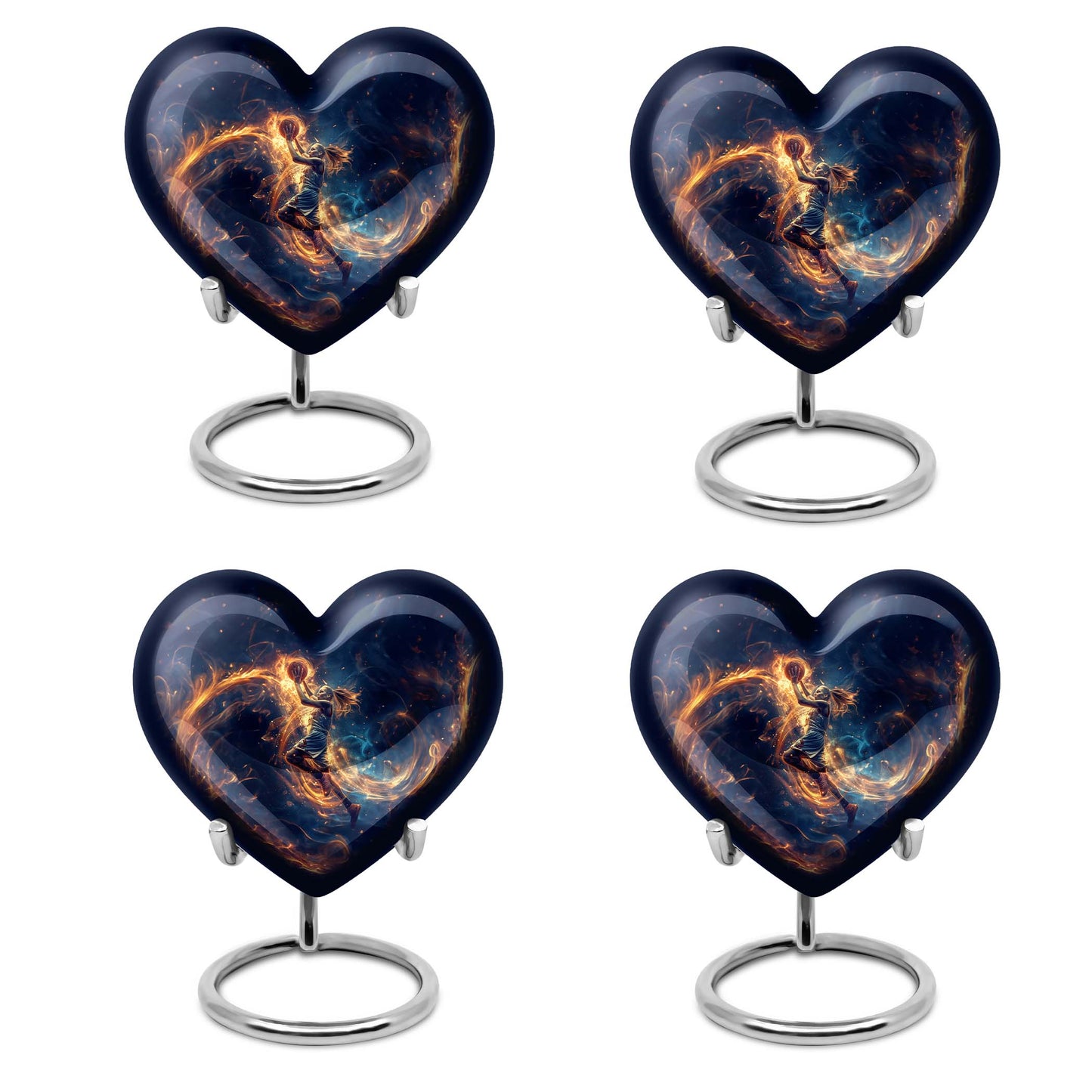 heart shaped basketball urn