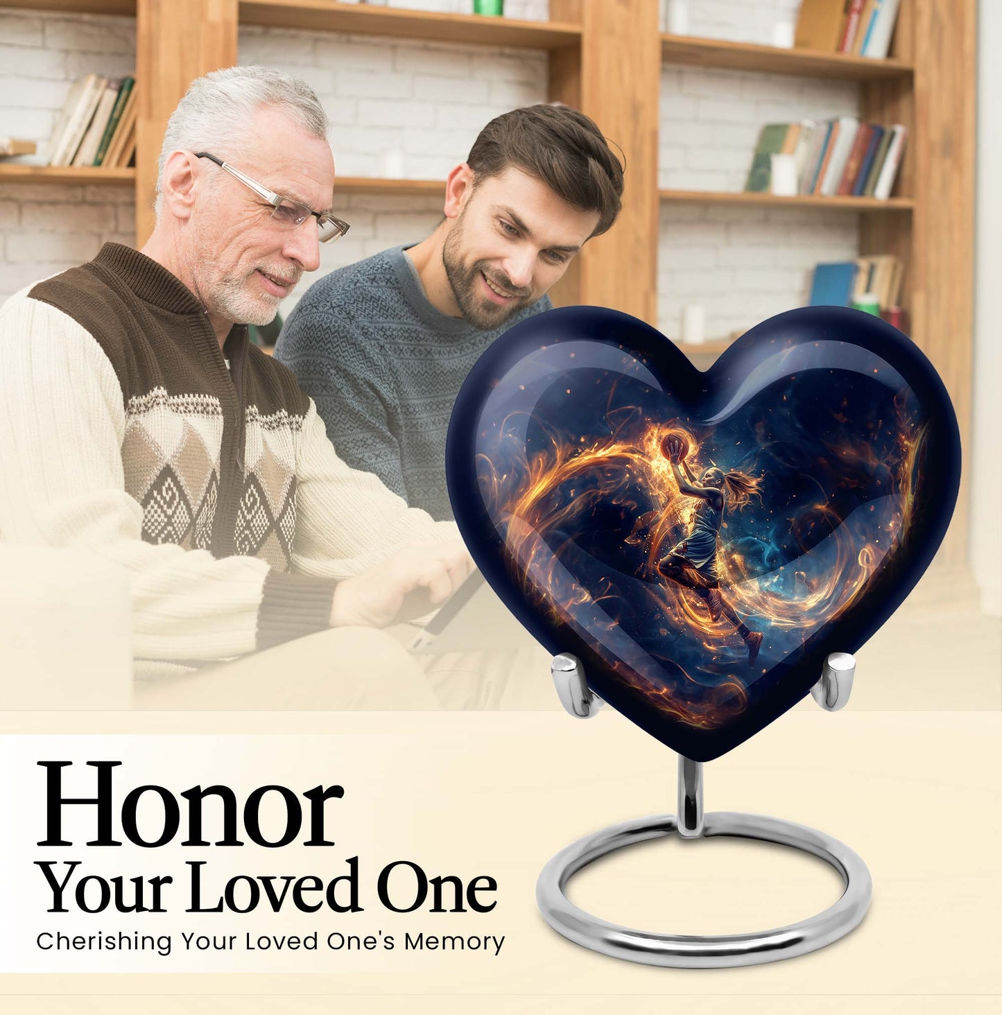 heart shaped basketball urn