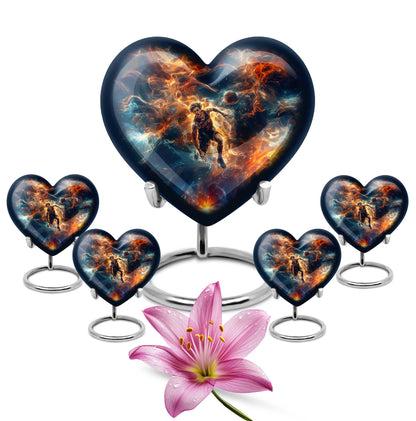 Heart-designed basketball Urn