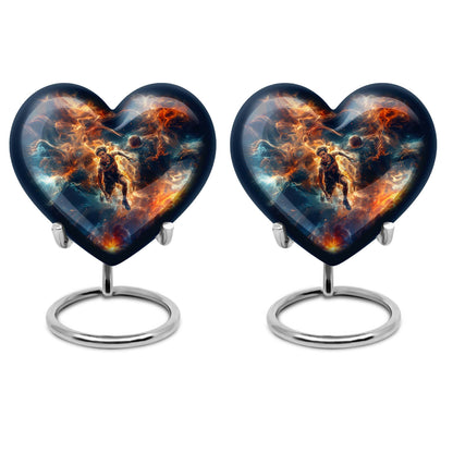 Heart-designed basketball Urn