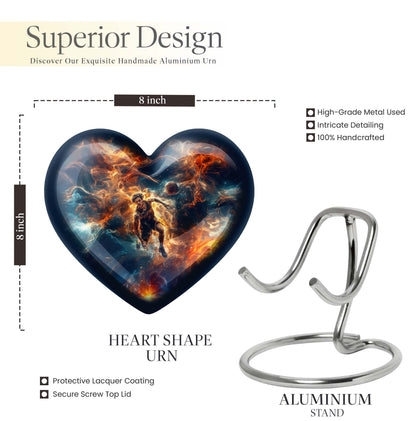 Heart-designed basketball Urn