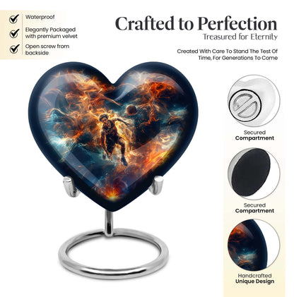 Heart-designed basketball Urn