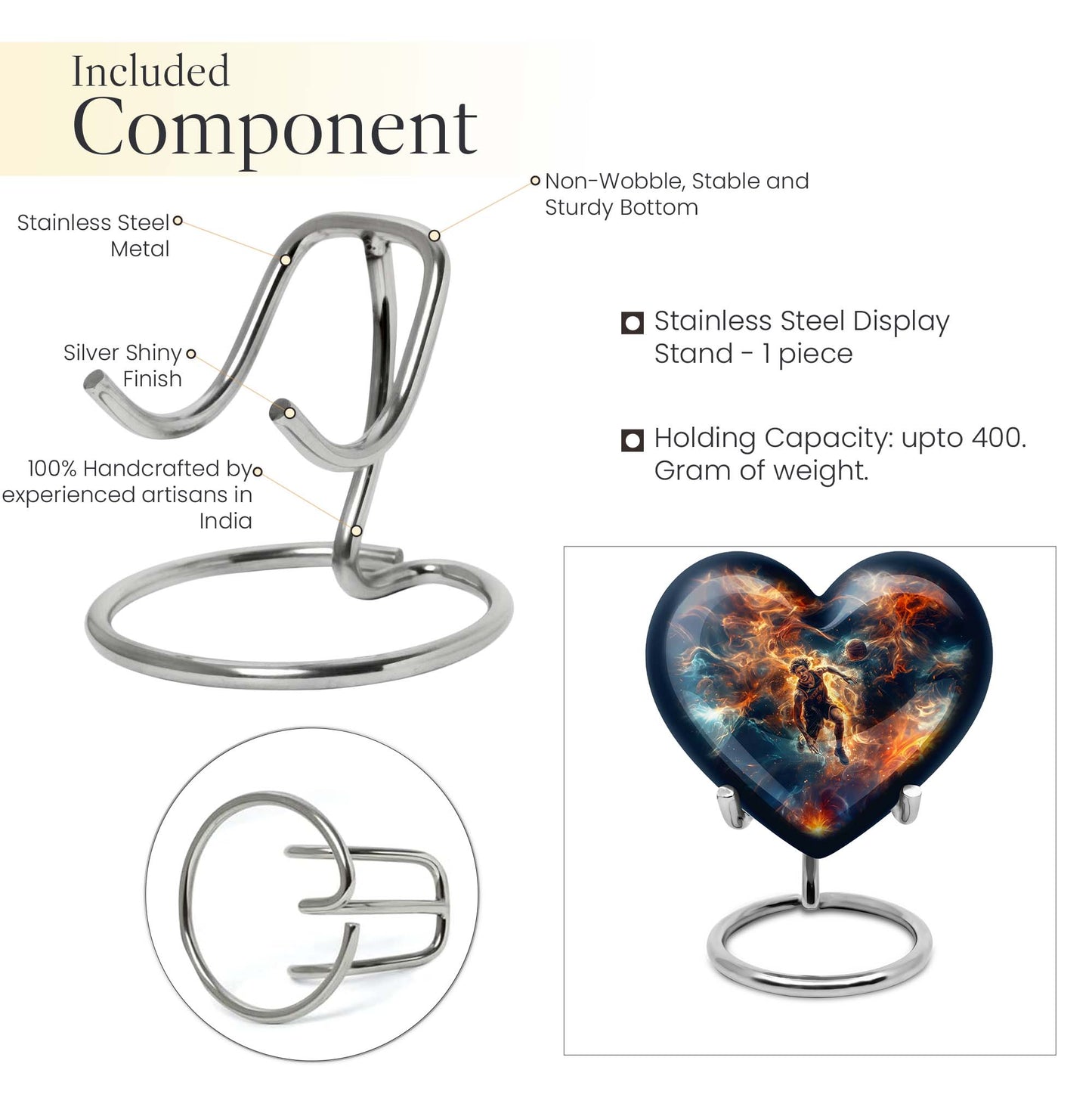 Heart-designed basketball Urn