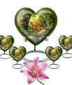 10-inch heart-shaped deer urn