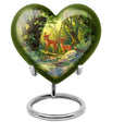 10-inch heart-shaped deer urn