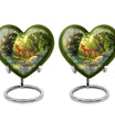 10-inch heart-shaped deer urn