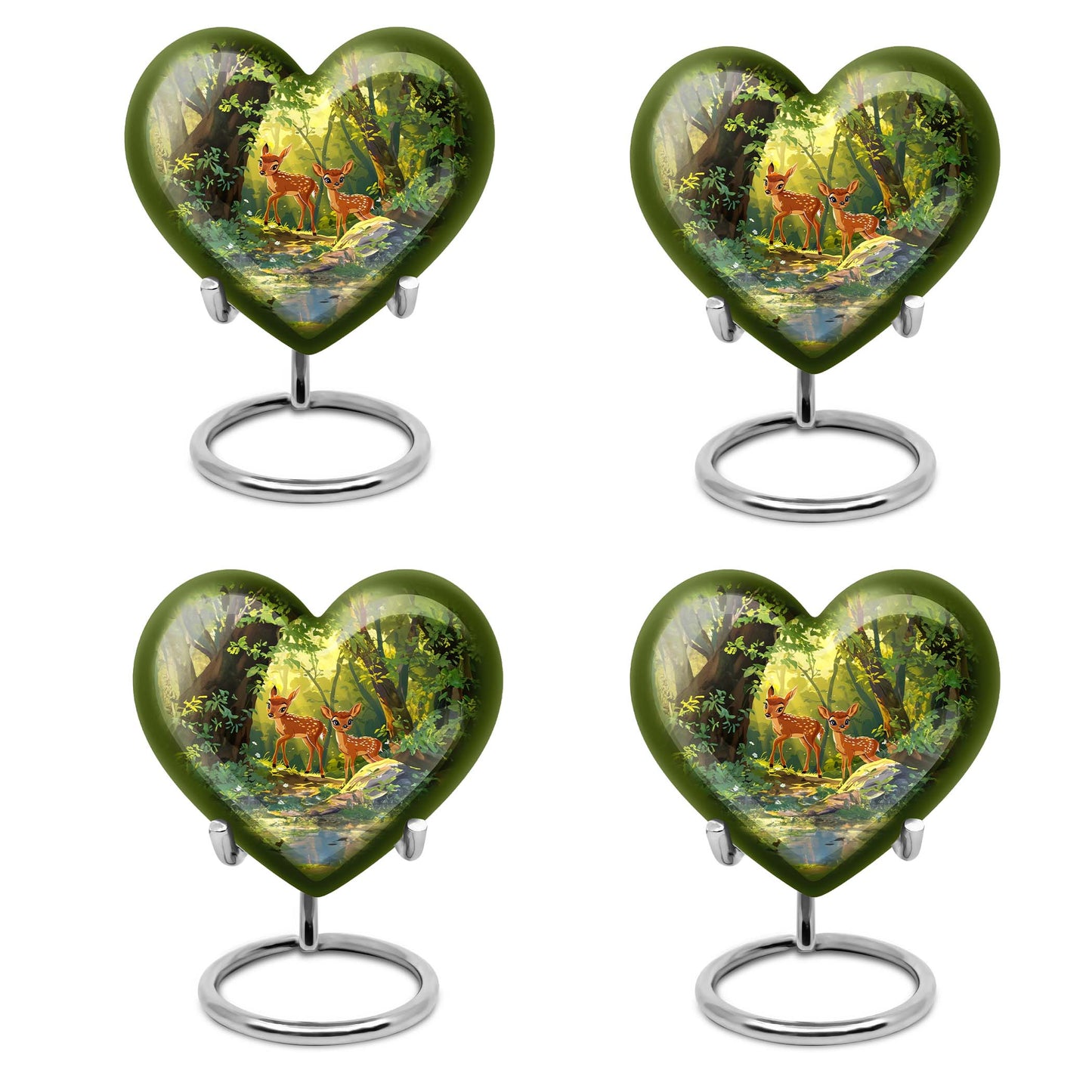 10-inch heart-shaped deer urn