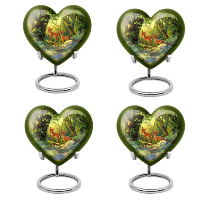 10-inch heart-shaped deer urn