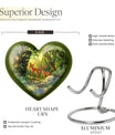 10-inch heart-shaped deer urn