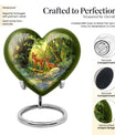 10-inch heart-shaped deer urn