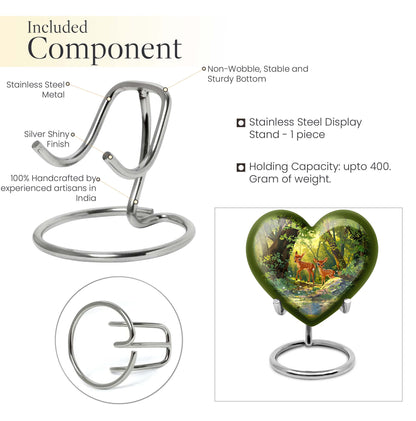 10-inch heart-shaped deer urn