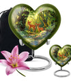 10-inch heart-shaped deer urn