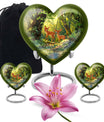 10-inch heart-shaped deer urn