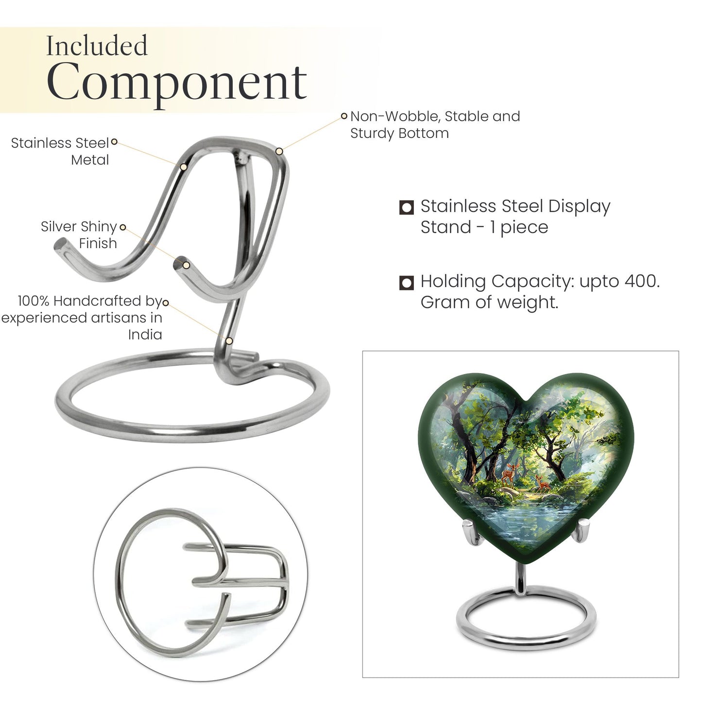 Deer Heart Urn with Gramophone
