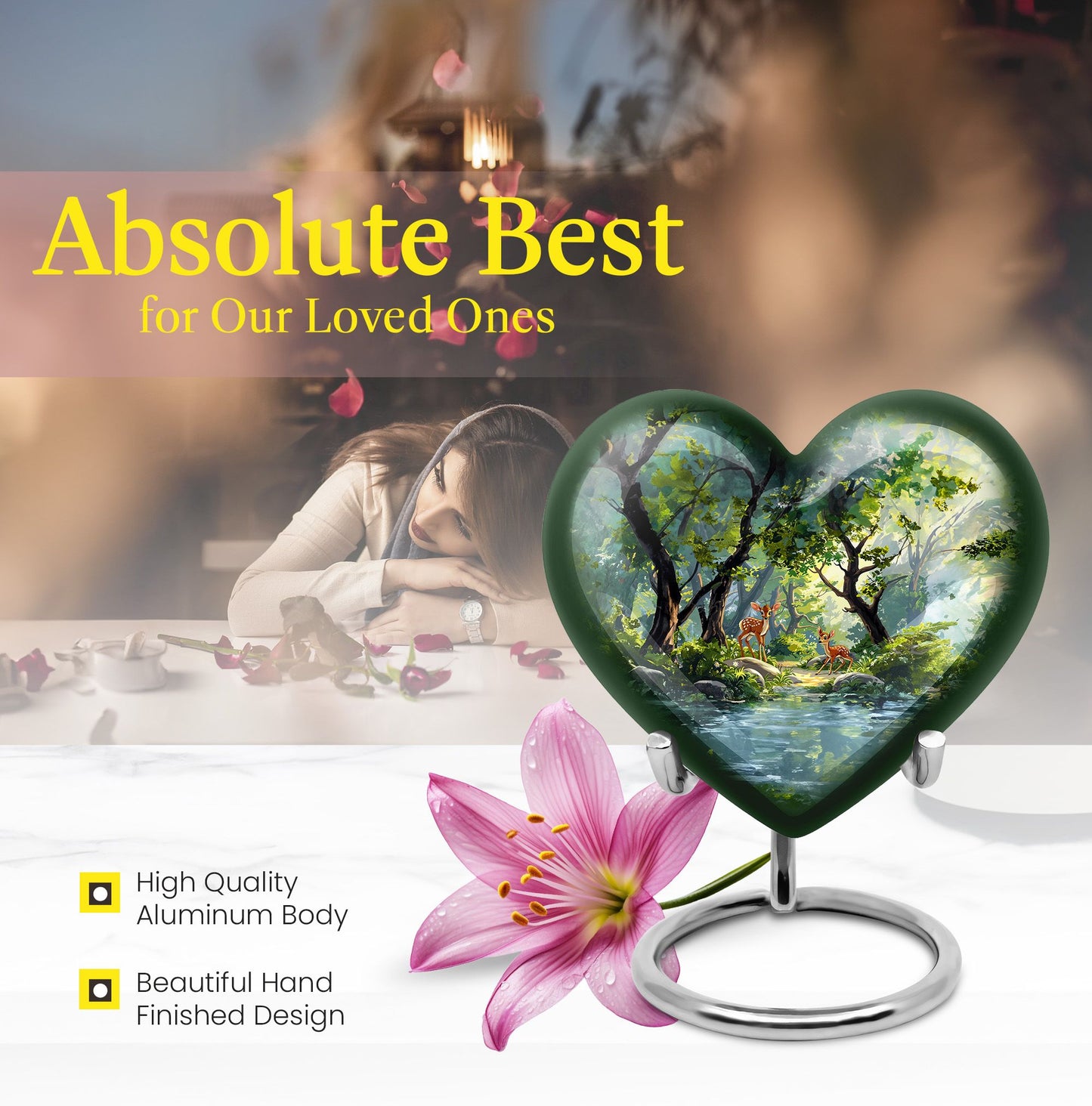 Deer Heart Urn with Gramophone