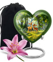 Deer Themed Heart Memorial Urn
