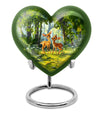 Deer Themed Heart Memorial Urn
