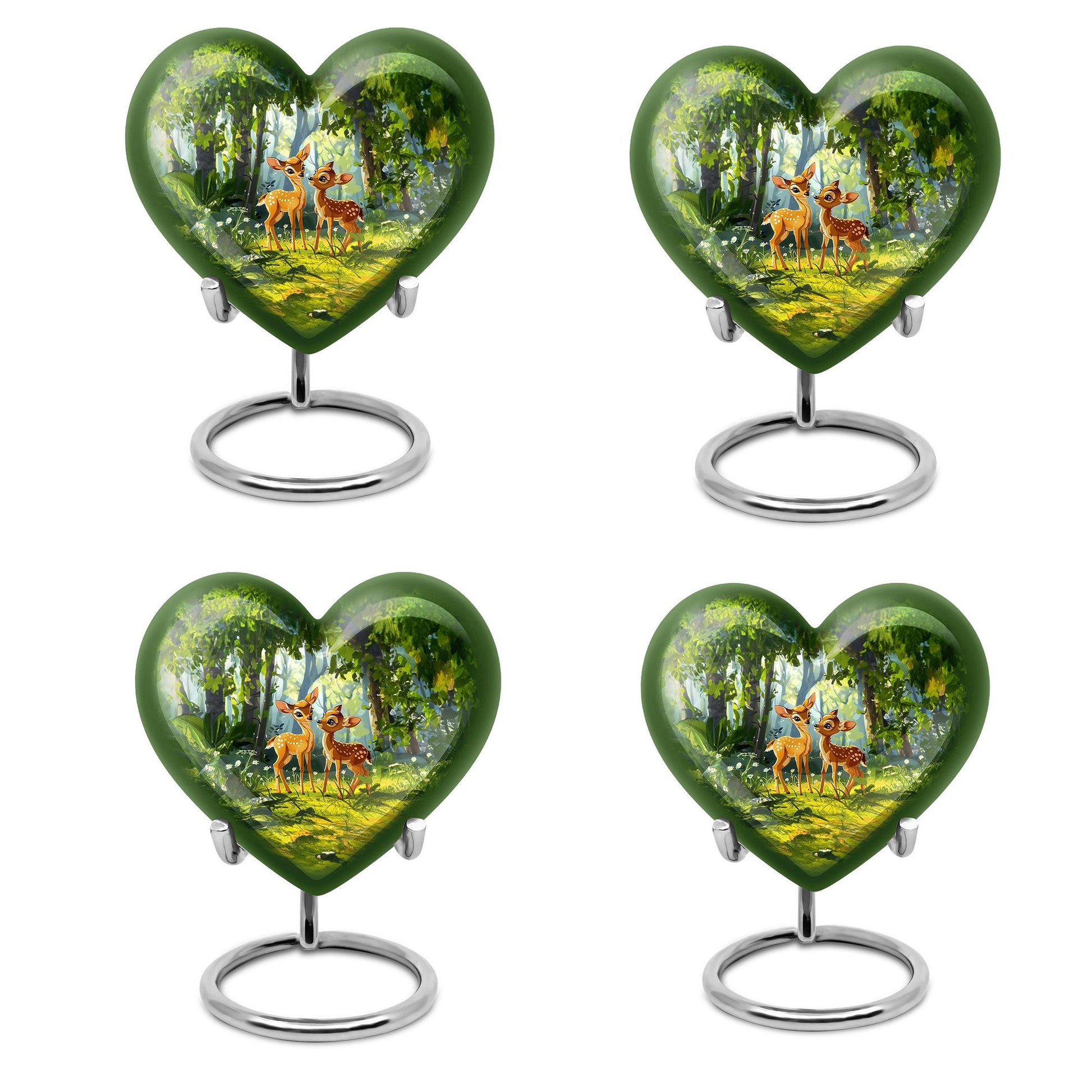 Deer Themed Heart Memorial Urn