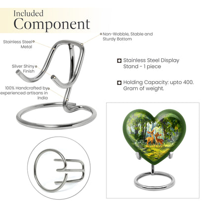 Deer Themed Heart Memorial Urn