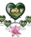 10 Inch Aluminium Heart-Shaped Deer Funeral Urn for Mom, with Personalized Engraving Option