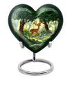 10 Inch Aluminium Heart-Shaped Deer Funeral Urn for Mom, with Personalized Engraving Option