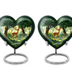 10 Inch Aluminium Heart-Shaped Deer Funeral Urn for Mom, with Personalized Engraving Option