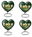 10 Inch Aluminium Heart-Shaped Deer Funeral Urn for Mom, with Personalized Engraving Option