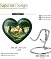 10 Inch Aluminium Heart-Shaped Deer Funeral Urn for Mom, with Personalized Engraving Option