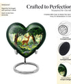 10 Inch Aluminium Heart-Shaped Deer Funeral Urn for Mom, with Personalized Engraving Option