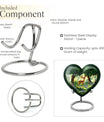 10 Inch Aluminium Heart-Shaped Deer Funeral Urn for Mom, with Personalized Engraving Option
