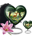 10 Inch Aluminium Heart-Shaped Deer Funeral Urn for Mom, with Personalized Engraving Option