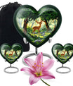 10 Inch Aluminium Heart-Shaped Deer Funeral Urn for Mom, with Personalized Engraving Option