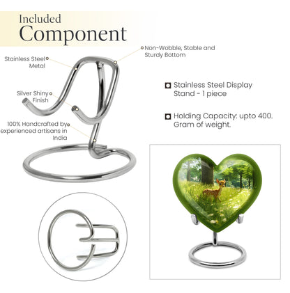 10-inch Heart Urn with deer theme