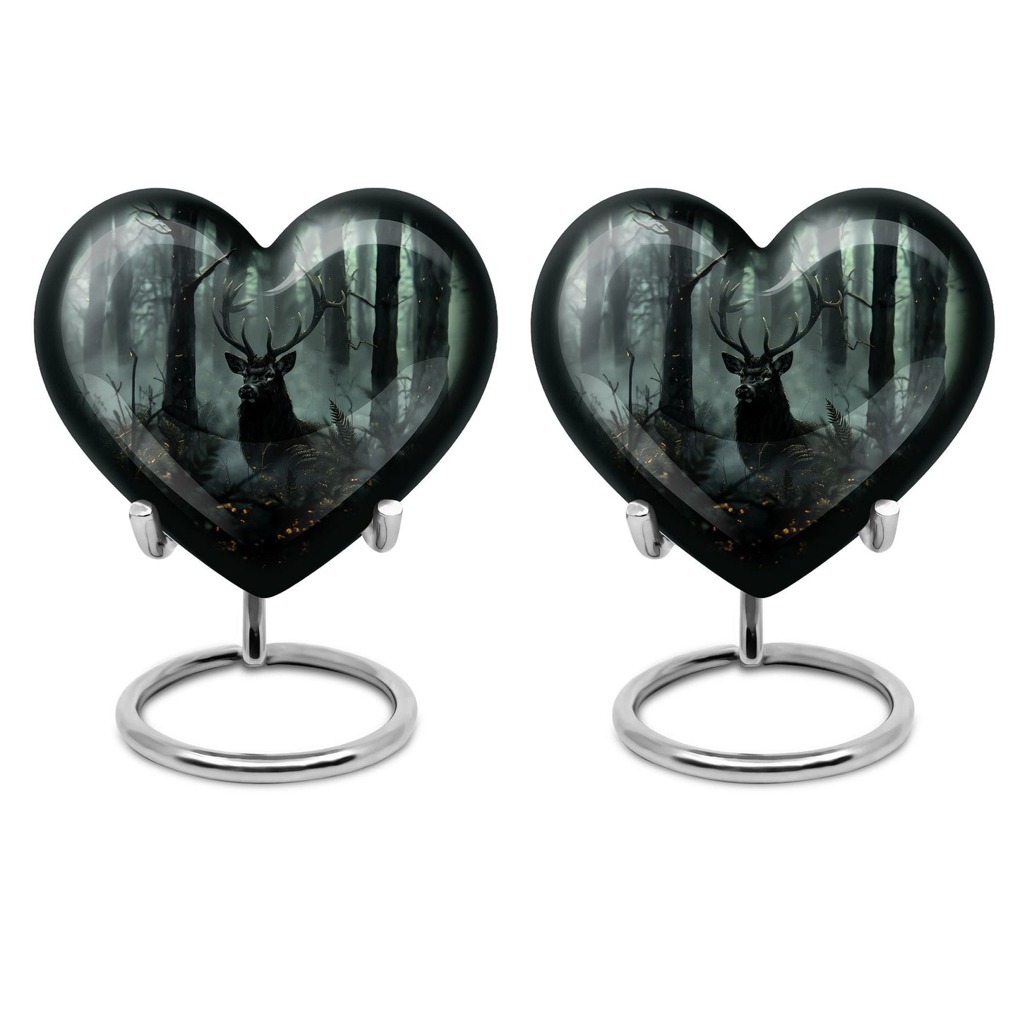 10 inch heart-shaped deer urn 